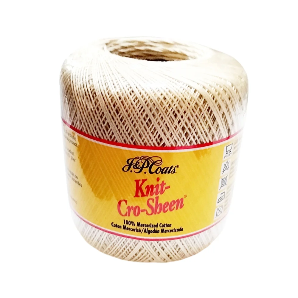J&P Coats Knit-Cro-Sheen Yarn in Cream